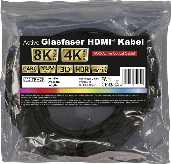 Image du produit Transmedia HDMI – HDMI (20 m, HDMI)