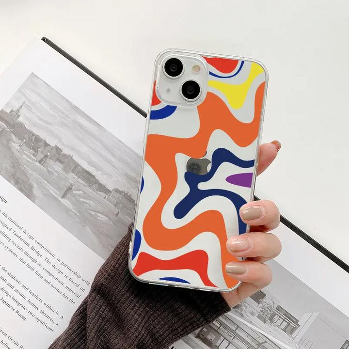 Actual product image PhoneLook Coque Gel silicone vagues colourées Margarita (Apple iPhone 14)