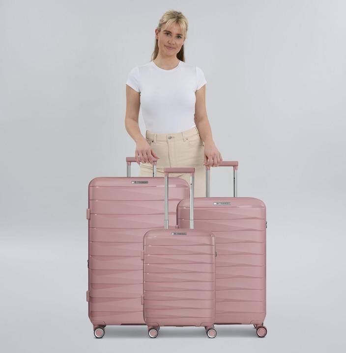 Immagine prodotto Franky Set di valigie London a 4 ruote 3 pezzi con piega ad espansione (187 l, XL (da 115l))