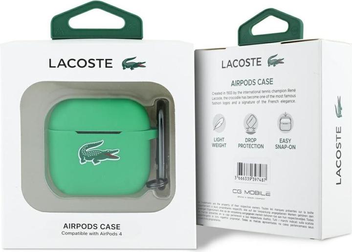Produktbild Lacoste LCA4SLON AirPods 4 cover green Silicone Croc Logo