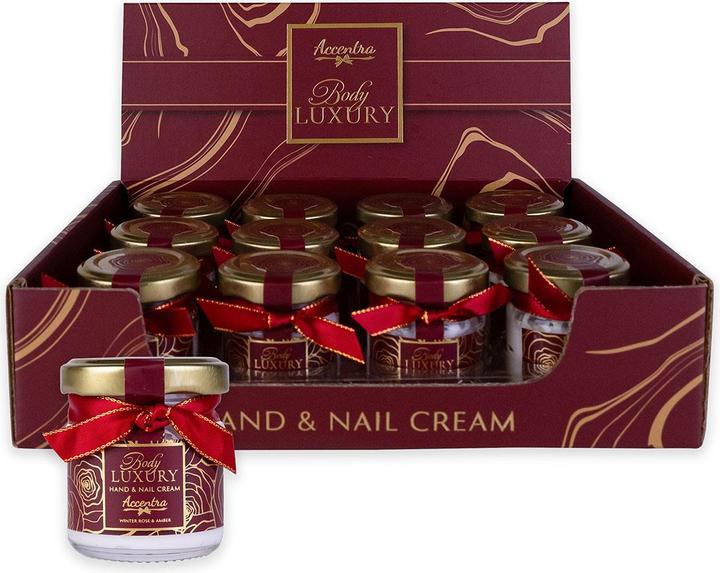 Accentra Handcreme & Nagelcreme BODY LUXURY in Glas, Duft: Winter Rose & Amber (30 ml)