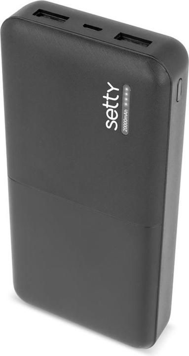Setty SPB-20 Powerbank 20000 mAh - Black (20000 mAh, 20 W, 20 Wh)