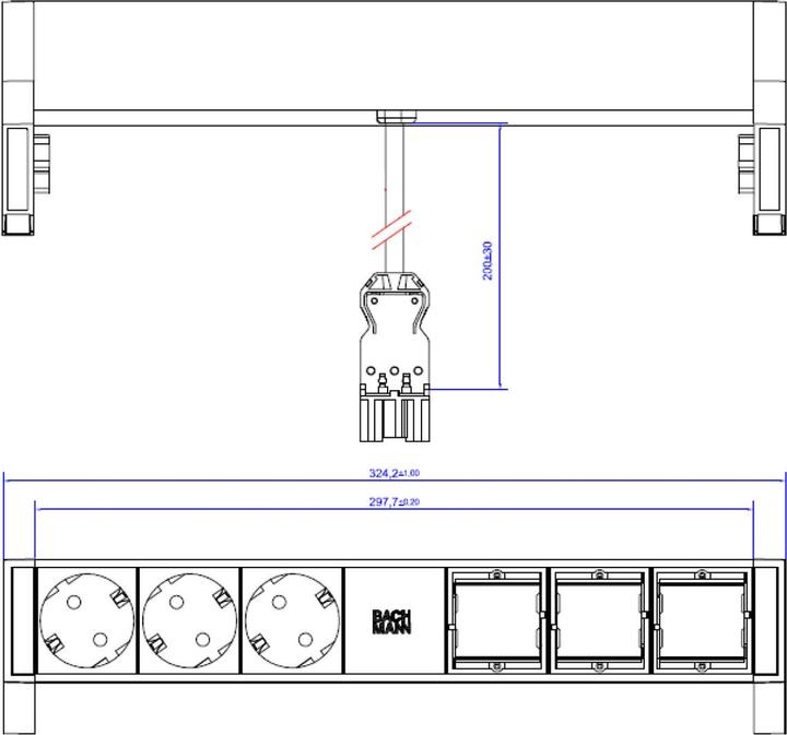 Immagine prodotto Bachmann prolunga DESK 2 (3 x, CEE 7/3, 0.20 m)