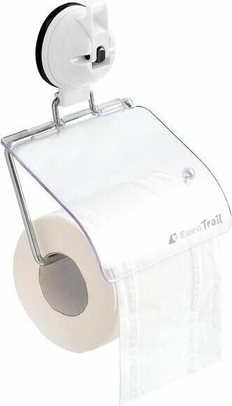 Eurotrail WC-Rollen-Halter mit Saugnapf Weiss/Transparent