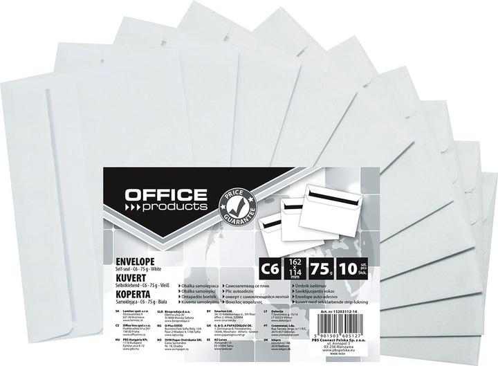 Productafbeelding Office Products Office product packs, SK, C6, 114x162mm, 75 g/m², 1000 stuks, wit (114 x 162 mm, 1000 x)