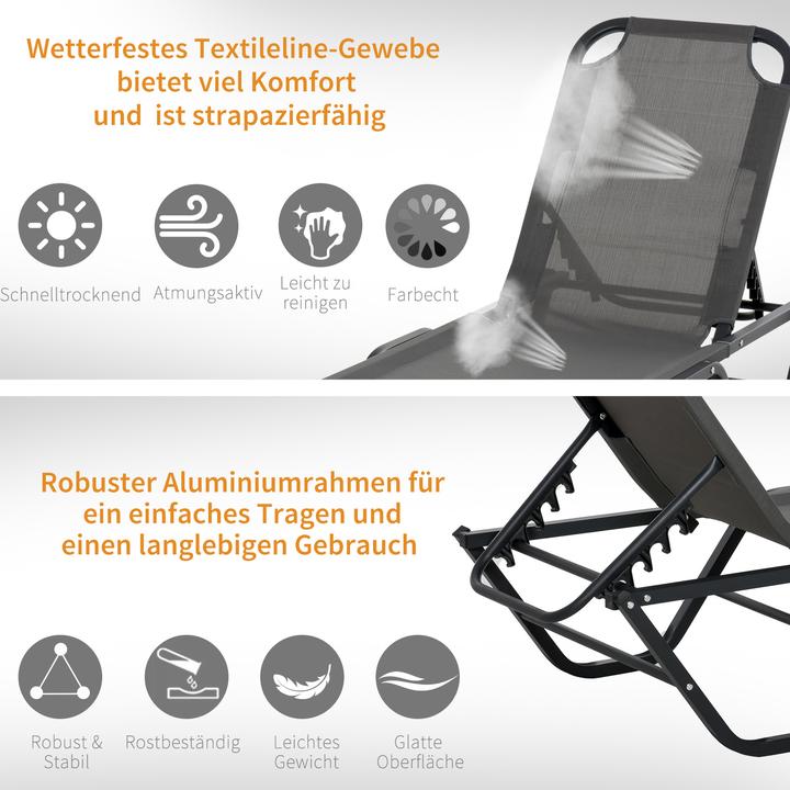Actual product image Outsunny Sun lounger with adjustable backrest (188 cm)