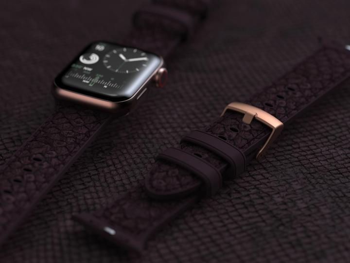 Actual product image Njord Eldur Watch Strap For (41 mm, 40 mm, Vegan Leather, Stainless steel fastener, Salmon leather)