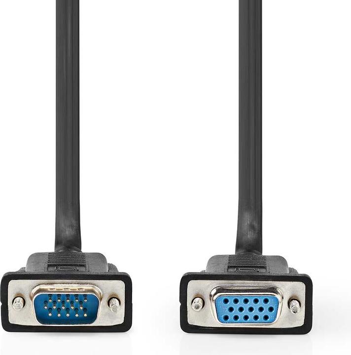 Actual product image Nedis VGA cable | VGA male | VGA female | Nickel-plated | Maximum resolution: 1280x800 | 5.00 m | Ru (5 m, VGA)