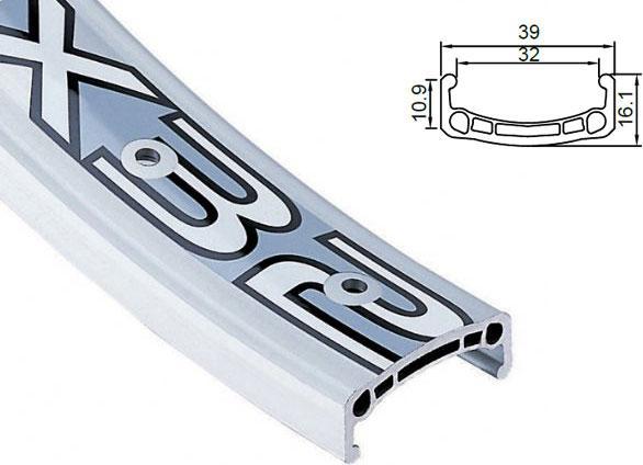 Actual product image Alexrims Extreme Rand DX32 24 "x48OTW. BOK CNC DABSATED WHITE (DWZ) (24")