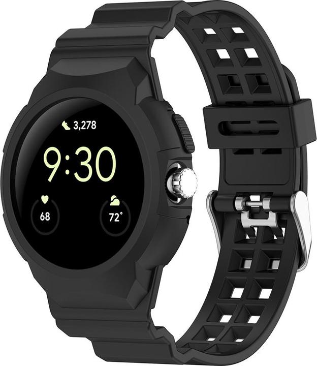 Produktbild Techsuit - Watchband (W065) - Google Pixel Watch / Watch 2 / Watch 3 41mm - Black (Silikon, Watch 2)