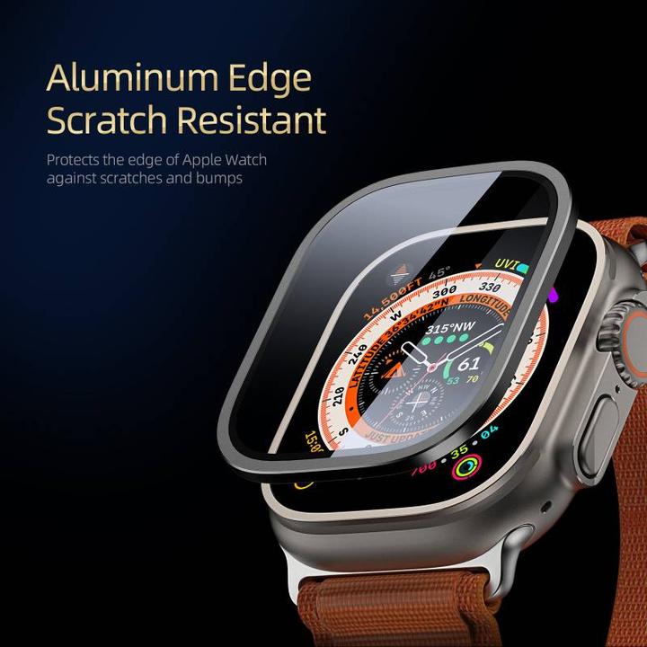 Produktbild Dux Ducis Flas gehärtetes Glas mit Aluminiumrahmen für Apple Watch Ultra 49 mm – Schwarz