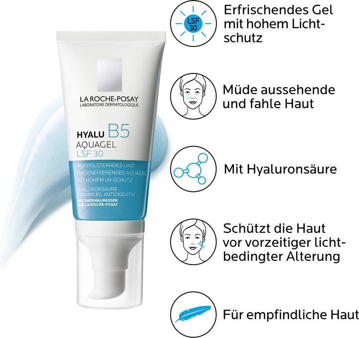 Actual product image La Roche Posay Hyalu B5 Aquagel UV German/Italian/French Gel (50 ml, Day cream, SPF 30)