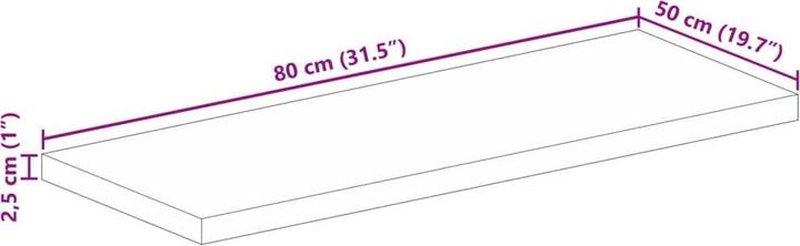 Produktbild VidaXL Tischplatte Massivholz Holzplatte Esstisch Couchtisch 80x50x2,5cm Altholz (80 x 50 x 2,5 cm)