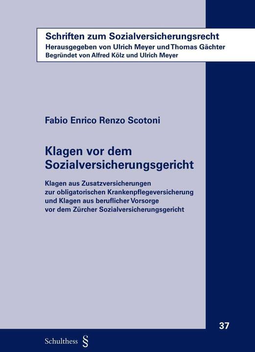 Actual product image Klagen vor dem Sozialversicherungsgericht (German, Fabio Enrico Renzo Scotoni, 2020)