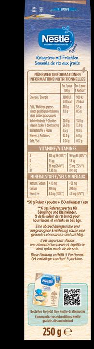 Image du produit Nestlé Semoule de riz Pyjama avec fruits 6 mois (288 g)