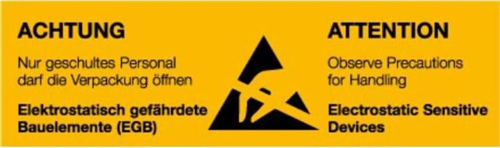 Actual product image Wolfgang Warmbier Warning sign, ESD