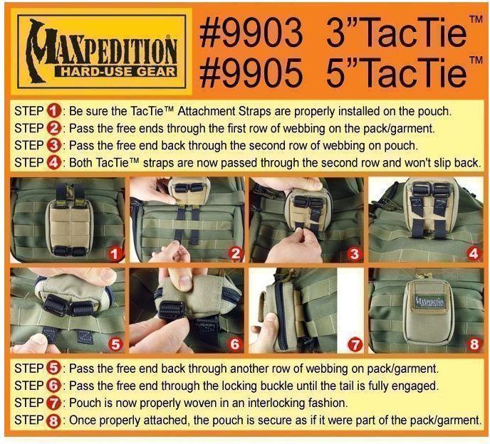 Actual product image Maxpedition TacTie fastening tape 7.5cm (pack of 4)