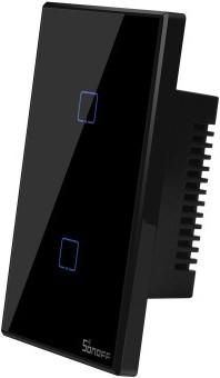 Actual product image Sonoff T3US2C - 2-gang Wi-Fi Smart Wall Switch US - Black