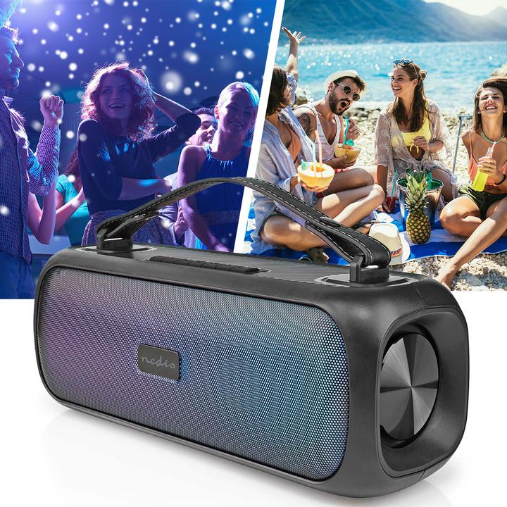 Produktbild Nedis Bluetooth® Party Boombox 4.5 hrs 2.0 30 W Medienwiedergabe: AUX/USB IPX5 Verknüpfbar Tragegrif (4.50 h, Netzbetrieb)
