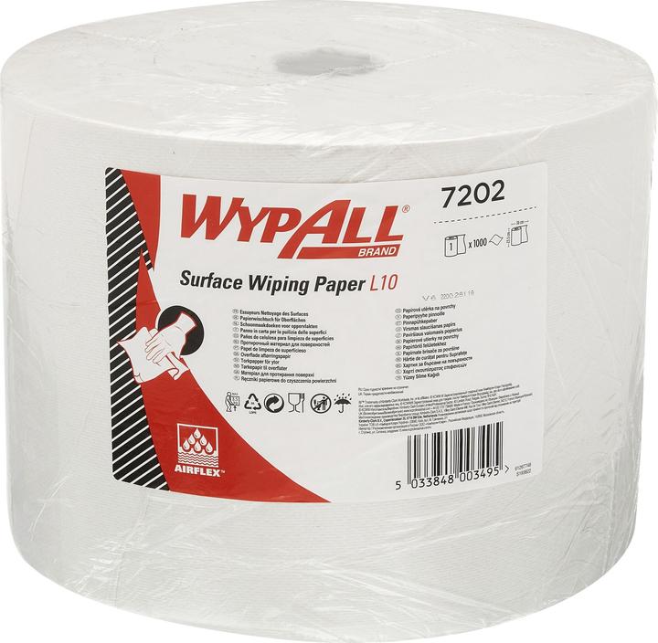 Actual product image Wypall Wipe L-10 EXTRA + large roll, made of Airflex material, 1000 cloths, 1-ply (1 x)
