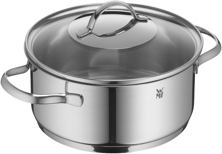 Produktbild WMF Kochtopf Bratentopf Induktion 20cm Glasdeckel 2,5l Provence Plus Edelstahl (20 cm, Bräter + Schmortopf, Edelstahl)