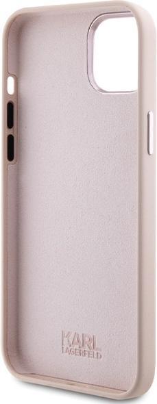 Actual product image Karl Lagerfeld KLHCP15SSMHCNPP iPhone 15 6.1" różowy/pink Silicone Choupette Metal Pin (Apple iPhone 13, Apple iPhone 14, Apple iPhone 15)