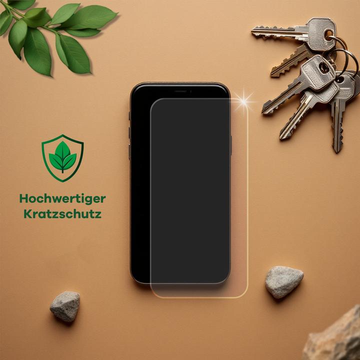 Produktbild ScreenLeaf Schutzfolie nachhaltiger Displayschutz Displayschutzfolie Folie Klar Transparent (2 Stück, Apple iPhone 13 mini)