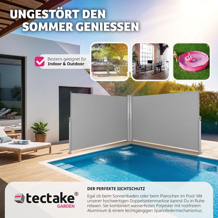 Produktbild tectake Doppel-Seitenmarkise (6 m)