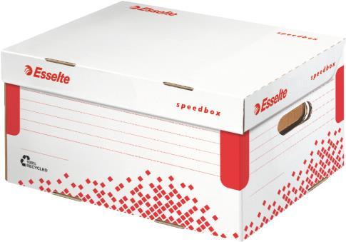 Immagine prodotto Dymo Scatola con coperchio incernierato SPEEDBOX, DIN A4, bianco/rosso, per formato DIN A4+, in carta (A4)