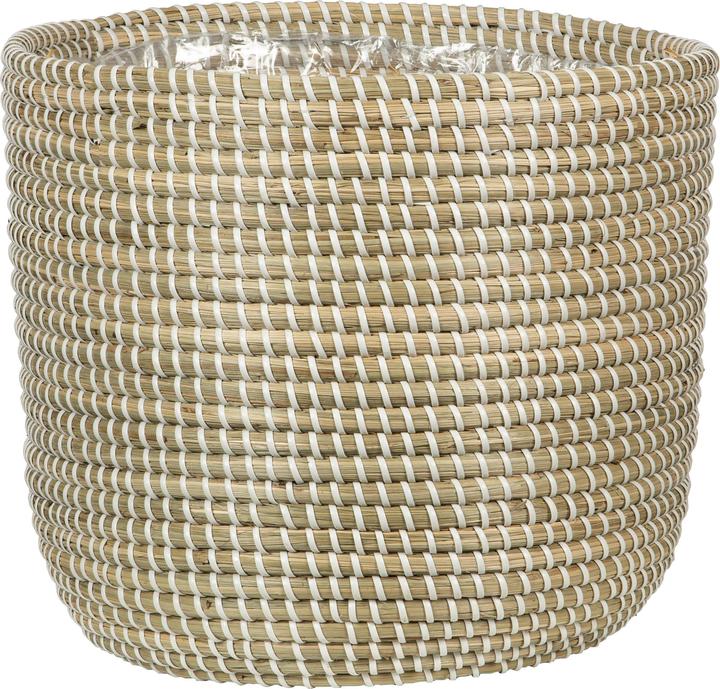 Scheurich Seagrass 22, Korbgefäss/Korb-Pflanzgefäss/Korbtopf aus Seagrass Farbe: White, 22 cm Durchme (22 cm)