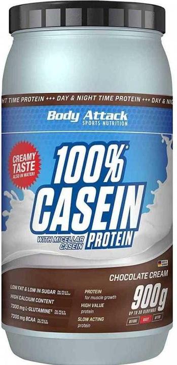 Actual product image Body Attack 100 % Casein Protein (900g can) (Chocolate, 1 pcs., 900 g)
