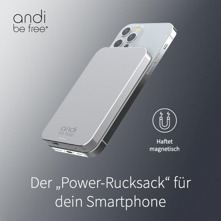 Immagine prodotto Andi be free MagPowerbank 5000 mAh - powerbank magnetico (5000 mAh, 15 W, 18.50 Wh)