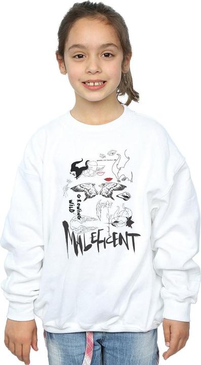 Actual product image Disney Girls Maleficent Mistress Of Evil Growing Wild Collage Sweatshirt (152, 158)