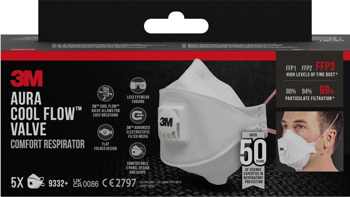 Produktbild 3M Atemschutzmaske, weiss (FFP3, 5 x)