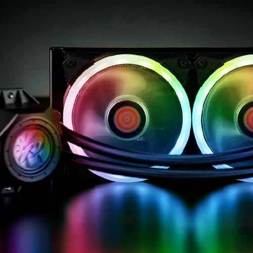 Actual product image Raijintek Iris 12 Rainbow A-RGB LED fan, set of 3 incl. controller (120 mm, 3 x)