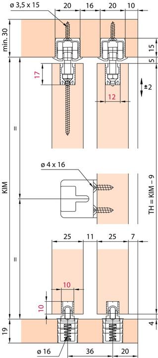 Produktbild HAWA Schiebetürbeschläge -CLIPO 36 HM, Inslide