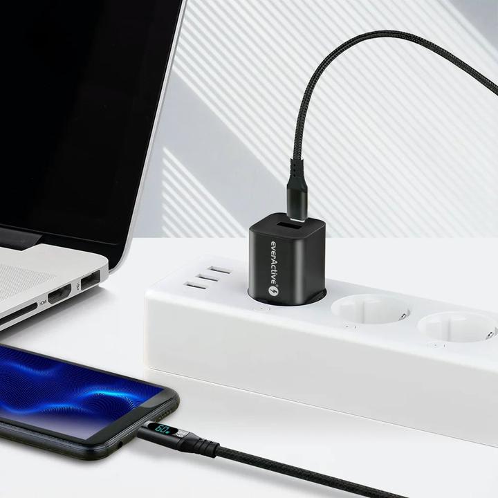 Image du produit Everactive USB-C > USB-C PD 2.0 (Display) - Daten-Ladekabel (2 m, USB 2.0, 60 W)