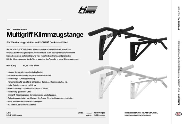 Immagine prodotto Hold Strong Barra per pull-up a presa multipla