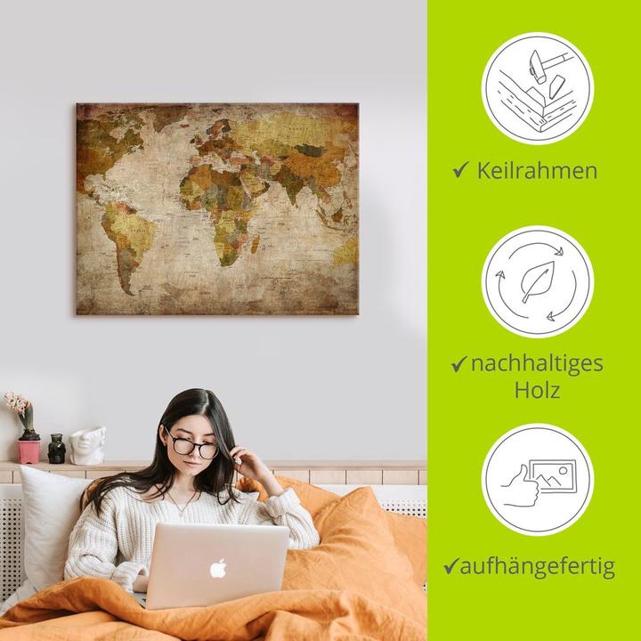 Actual product image Artland World map T9NI (80 x 60 cm)