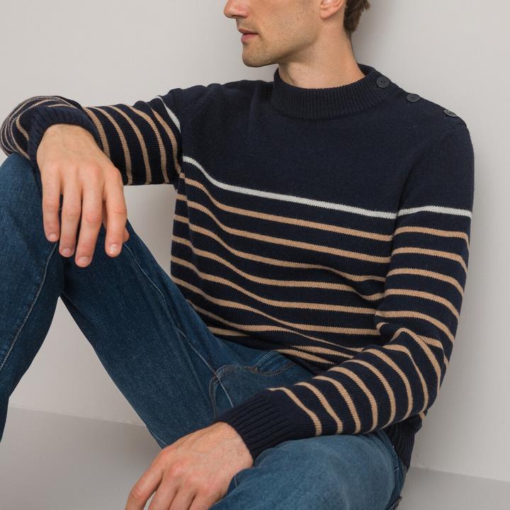 Produktbild La Redoute Collections Gestreifter Pullover im Matrosenstil (XL)