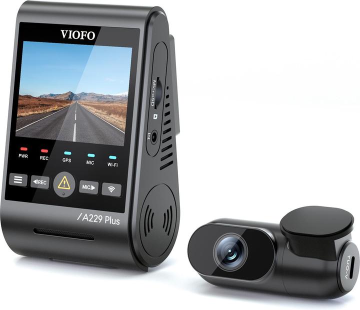 Produktbild Viofo A229 Plus 2CH - Dual dashcam (Eingebautes Mikrofon, GPS-Empfänger, Eingebautes Display, Bluetooth, Beschleunigungssensor, Nachtsicht, 2K)