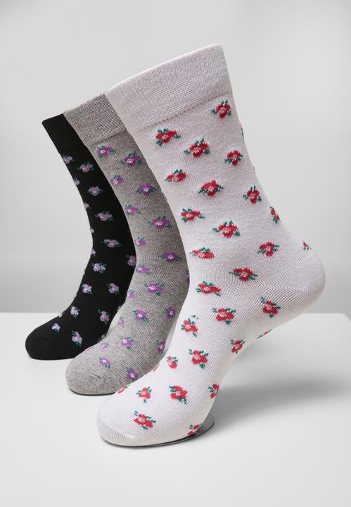 Produktbild Urban Classics Recycled Yarn Flower Socks 3-Pack (3er Pack, 35 - 38)