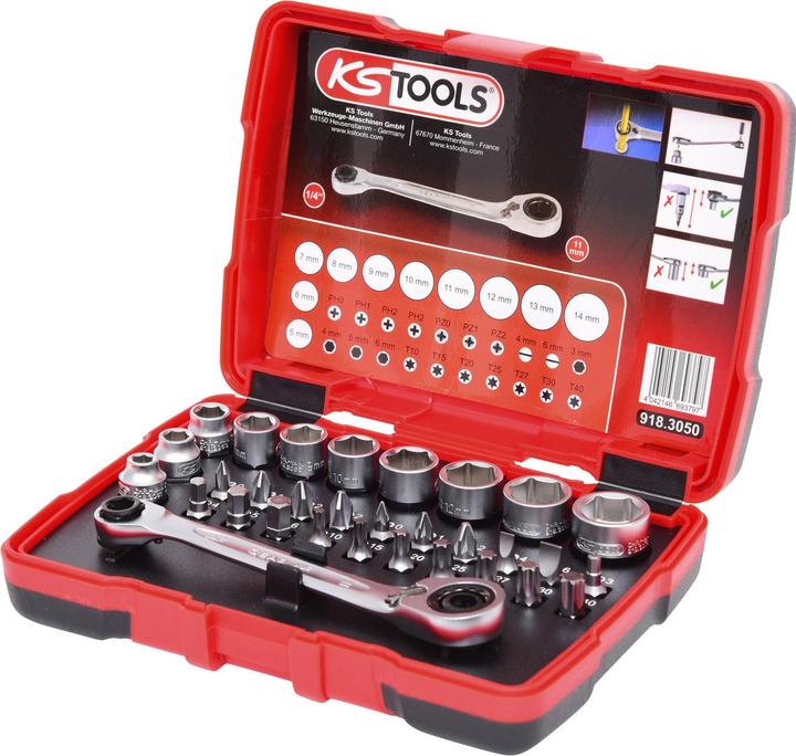 Image du produit KS Tools 1/4" + 11 mm Durchgangs-Steckschlüssel- und Bit-Satz (11 mm)