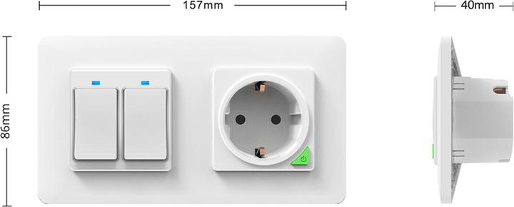 Actual product image PNI WS2 double frame for SmartHome smart switch or socket outlet