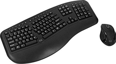 Image du produit Adesso TruForm pro™ Wireless Ergonomic Keyboard and Laser Mouse (US, Sans fil)