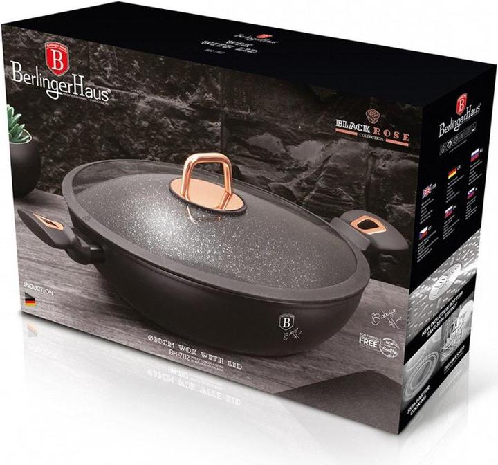 Actual product image BerlingerHaus GRANITE WOK BAKERY 30cm BH-7112 Black ROSE (Wok, Aluminium)