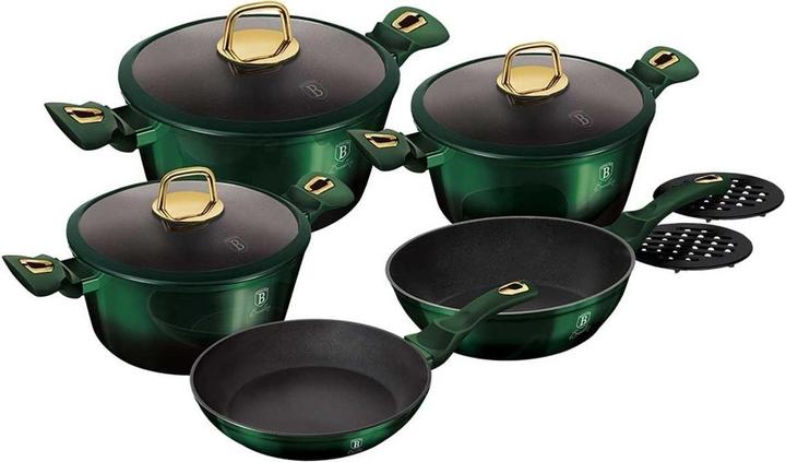 Image du produit BerlingerHaus Set De Casseroles En Titane 10 Pcs. Bh-6065 Emerald (Ensemble de casseroles et de poêles de cuisson, Aluminium)