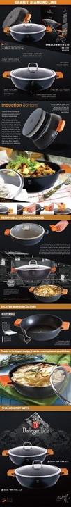 Productafbeelding BerlingerHaus GRANIETPOT DIAMANT 28cm 3.1l BH-1109 (28 cm, Kookpotten en pannenset, Aluminium)