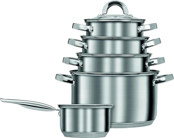 Actual product image MPM POT SET MGK 10 PART 10 (Pan set + pot set, Stainless steel)