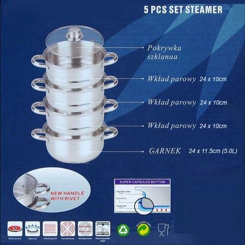 Actual product image Kinghoff STEAM POT 24cm 5.0L KH-3320 (24 cm, Pot, Stainless steel)
